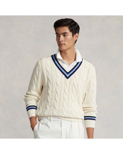 Polo Ralph Lauren Cricket Cable-knit Cotton Sweater - White