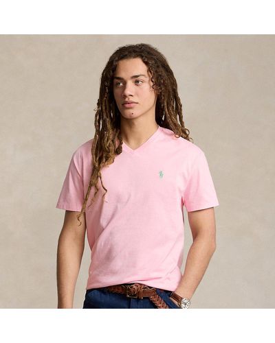 Ralph Lauren Classic Fit Jersey V-neck T-shirt - Pink