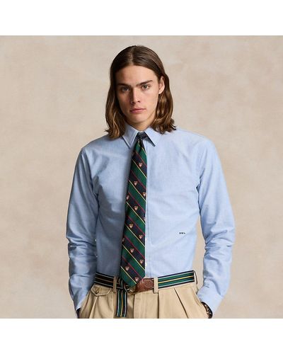 Polo Ralph Lauren Custom Fit Oxford Overhemd Met Monogram - Blauw