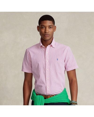 Polo Ralph Lauren Custom-Fit Seersucker-Hemd mit Streifen - Lila