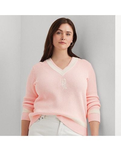 Lauren by Ralph Lauren Ralph Lauren Rib-knit Cotton Cricket Sweater - Pink