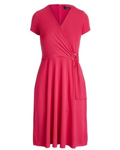 Lauren by Ralph Lauren Surplice Jersey Dress - Pink