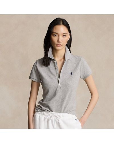 Ralph Lauren Slim Fit Stretch Polo Shirt - Gray