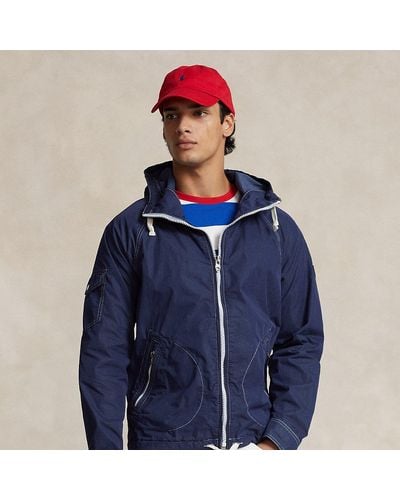Polo Ralph Lauren Garment-dyed Twill Hooded Jacket - Blue