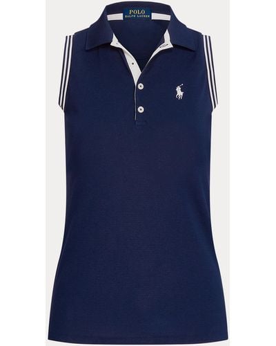 Polo Ralph Lauren Wimbledon Sleeveless Piqué Polo Shirt - Blue