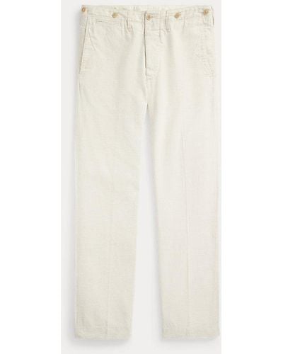 RRL Cotton-linen Canvas Officer's Trouser - White