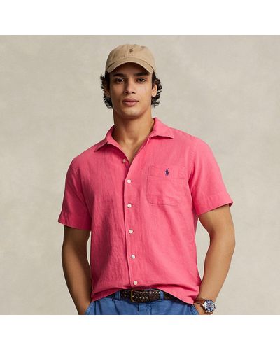Polo Ralph Lauren Camicia in cotone e lino Classic-Fit - Rosa
