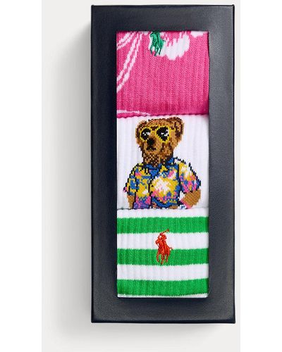 Polo Ralph Lauren Polo Bear Crew 3-sock Gift Set - Pink