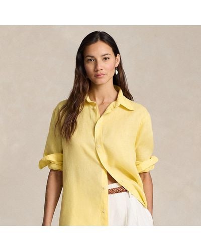 Polo Ralph Lauren Relaxed Fit Linen Shirt - Yellow