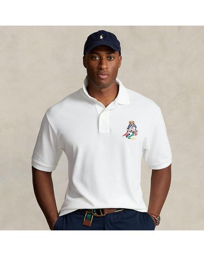 Polo Ralph Lauren Tallas Grandes - Polo de piqué con Polo Bear - Blanco