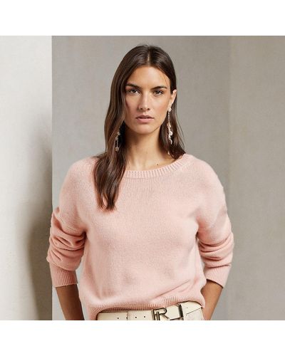 Ralph Lauren Collection Oversize Cashmere Boatneck Sweater - Natural