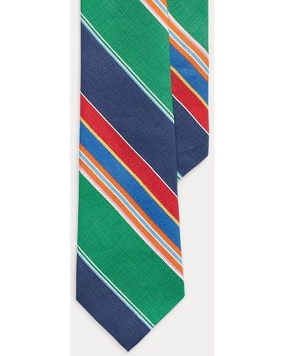 Polo Ralph Lauren Corbata de lino con rayas - Verde