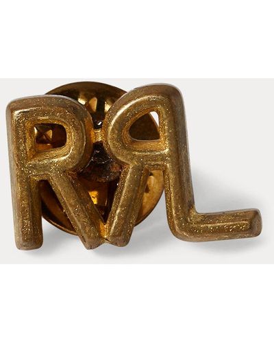 RRL Badge logo en laiton - Marron