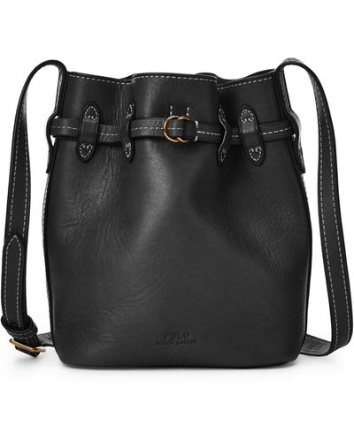 Polo Ralph Lauren Leather Mini Bellport Bucket Bag - Size One Size - Black