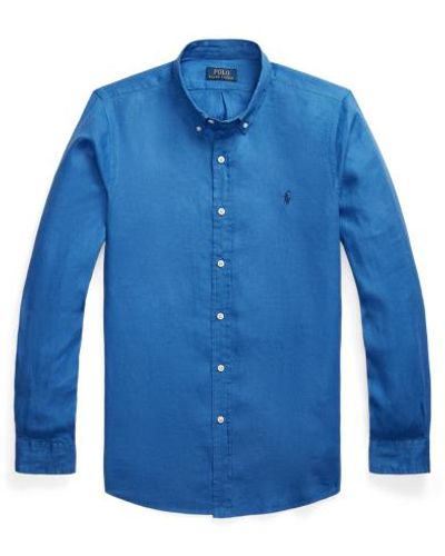 Ralph Lauren Camisa de lino Slim Fit - Azul