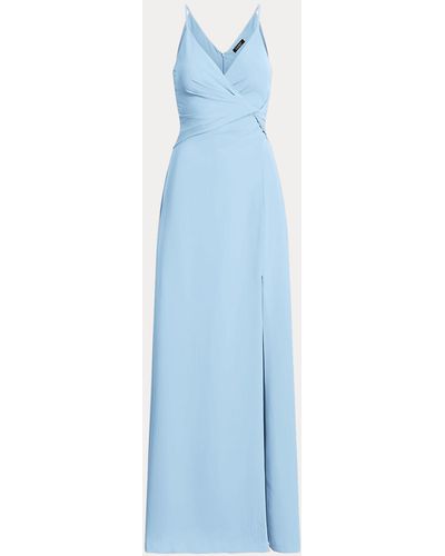 Ralph Lauren Ärmelloses Abendkleid aus Crêpe - Blau