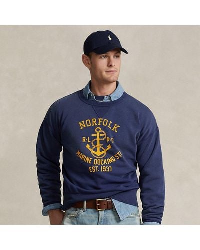 Ralph Lauren Vintage Fit Fleece Graphic Sweatshirt - Blue