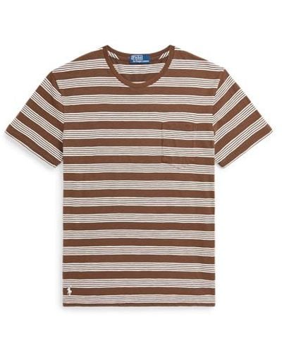 Polo Ralph Lauren Standard Fit Striped Jersey T-shirt - Brown