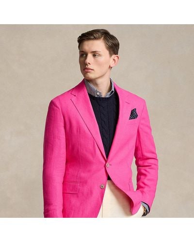 Ralph Lauren Polo Soft Tailored Linen Sport Coat - Pink