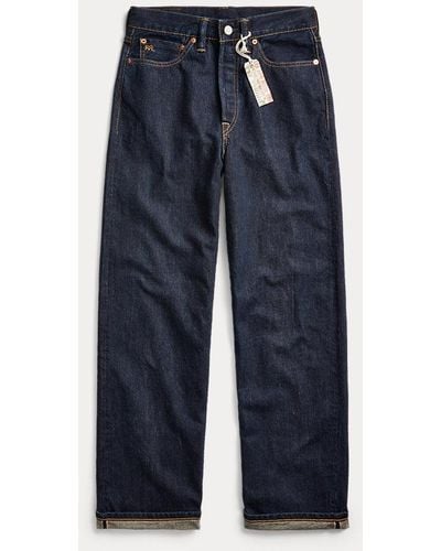 RRL Boy-Fit Jeans mit hohem Bund - Blau