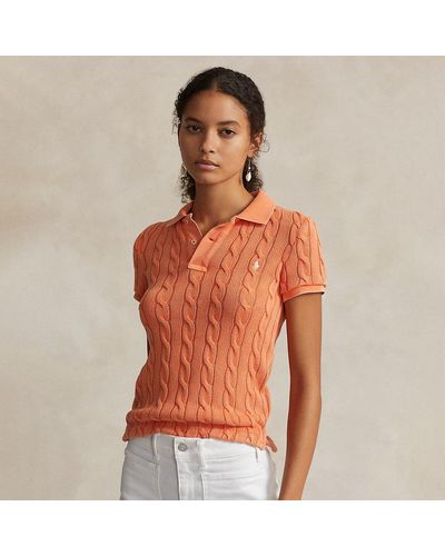 Ralph Lauren Cable-knit Polo Shirt - Orange
