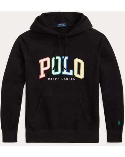 Polo Ralph Lauren De Rl Fleece Hoodie Met Logo - Zwart