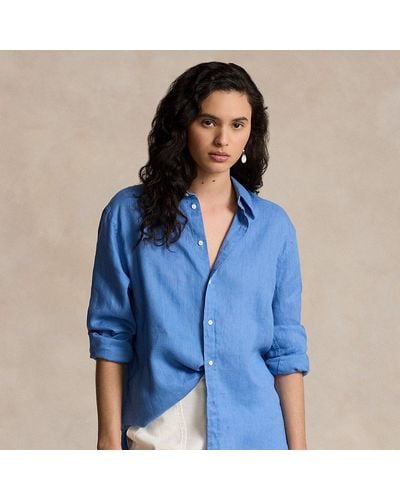 Polo Ralph Lauren Relaxed Fit Linen Shirt - Blue