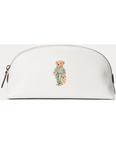 Polo Ralph Lauren Jumpsuit Polo Bear Leather Cosmetic Case - Natural