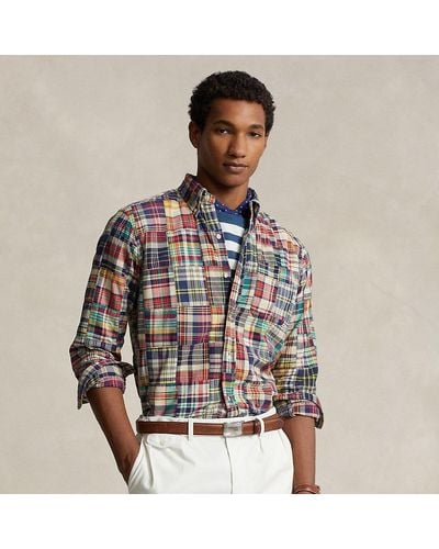 Polo Ralph Lauren Classic-Fit Madras-Hemd mit Patchwork - Mehrfarbig