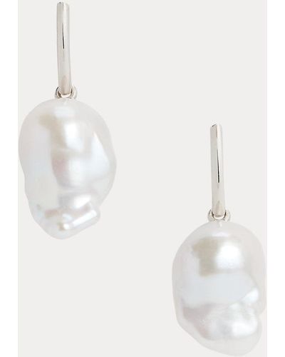 Ralph Lauren Collection Pendants d'oreilles en argent et perles - Blanc