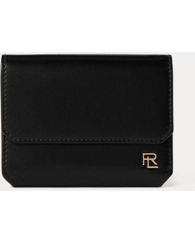 Ralph Lauren Collection Rl Box Calfskin Small Vertical Wallet - Black