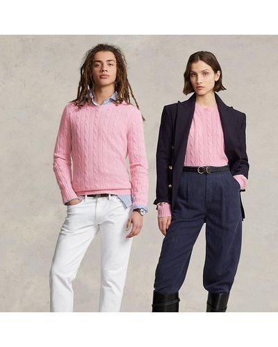 Polo Ralph Lauren Der legendäre Pullover mit Zopfmuster - Pink