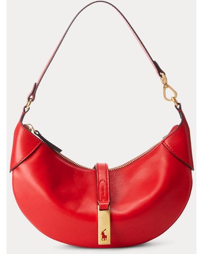 Polo Ralph Lauren Polo Id Leather Mini Shoulder Bag - Red