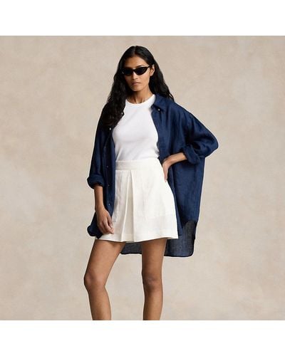 Ralph Lauren Linen Miniskirt - Blue