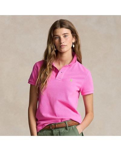 Ralph Lauren Classic Fit Mesh Polo Shirt - Pink