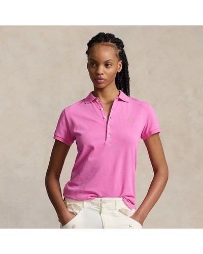 Ralph Lauren Slim Fit Stretch Polo Shirt - Pink