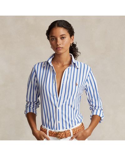 Polo Ralph Lauren Gestreiftes Hemd aus Baumwolloxford - Blau