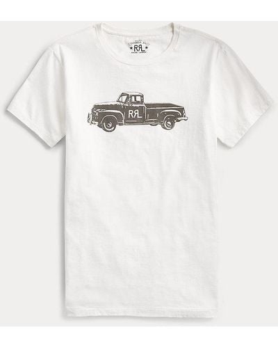 RRL Jersey T-shirt Met -truck - Wit