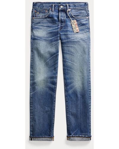 RRL Slim-Fit-Jeans mit Hillsview-Waschung - Blau