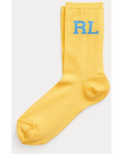 Polo Ralph Lauren Crew-Socken mit "RL"-Logo - Gelb