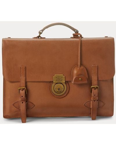 Polo Ralph Lauren Heritage Leather Briefcase - Brown