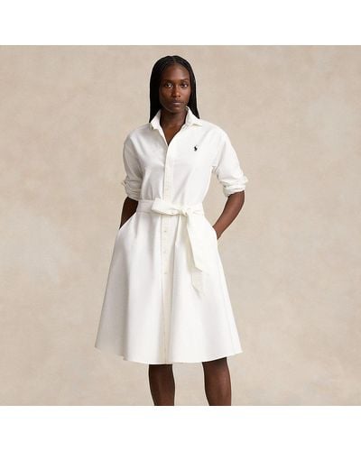 Polo Ralph Lauren Wimbledon Cotton Oxford Shirtdress - Natural