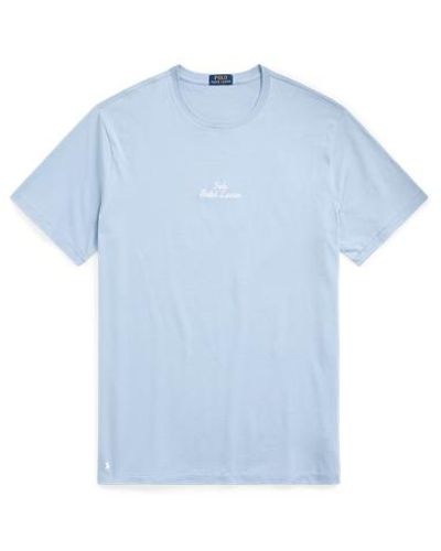 Polo Ralph Lauren Grotere Maten - Jersey T-shirt Met Geborduurd Logo - Blauw