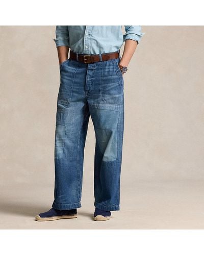 Ralph Lauren Relaxed-Fit Jeans in Used-Optik - Blau