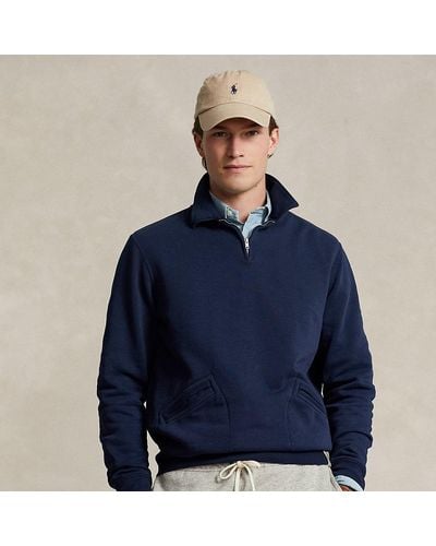 Ralph Lauren Fleece Collared Quarter-zip Sweatshirt - Blue