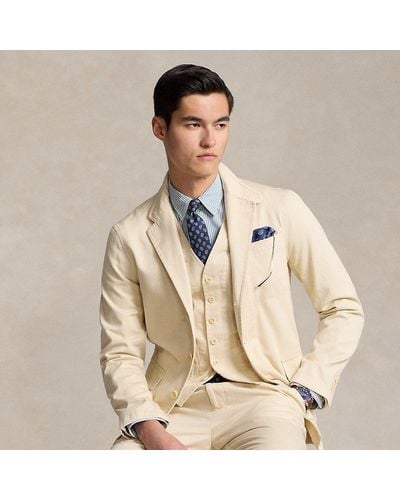 Ralph Lauren Tailored Washed Twill Suit Jacket - Natural