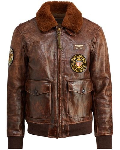 Polo Ralph Lauren The Iconic G-1 Bomber Jacket - Brown