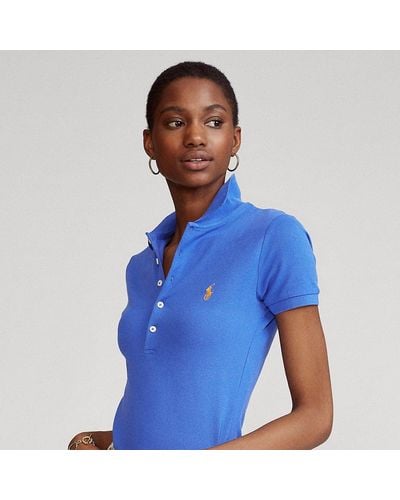 Polo Ralph Lauren Slim-Fit Polohemd mit Stretch - Blau