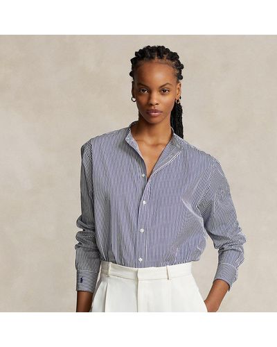 Ralph Lauren Relaxed Fit Striped Cotton Shirt - Blue