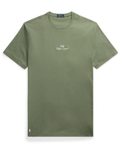Ralph Lauren Große Größen - Jersey-T-Shirt mit gesticktem Logo - Grün